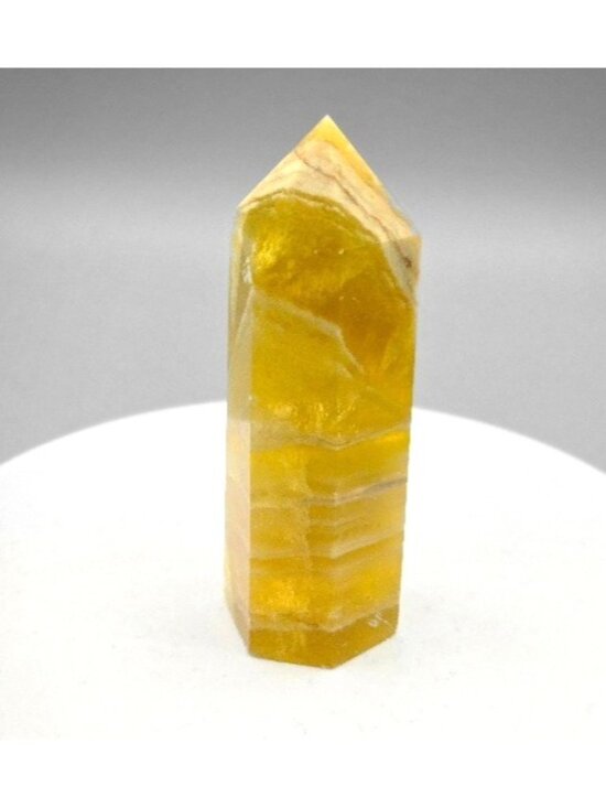 Other - 110 Grams Yellow Fluorite Tower Obelisk Crystal Point